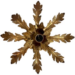 Pair of Gilt Tole Fixtures. Sold Individually.