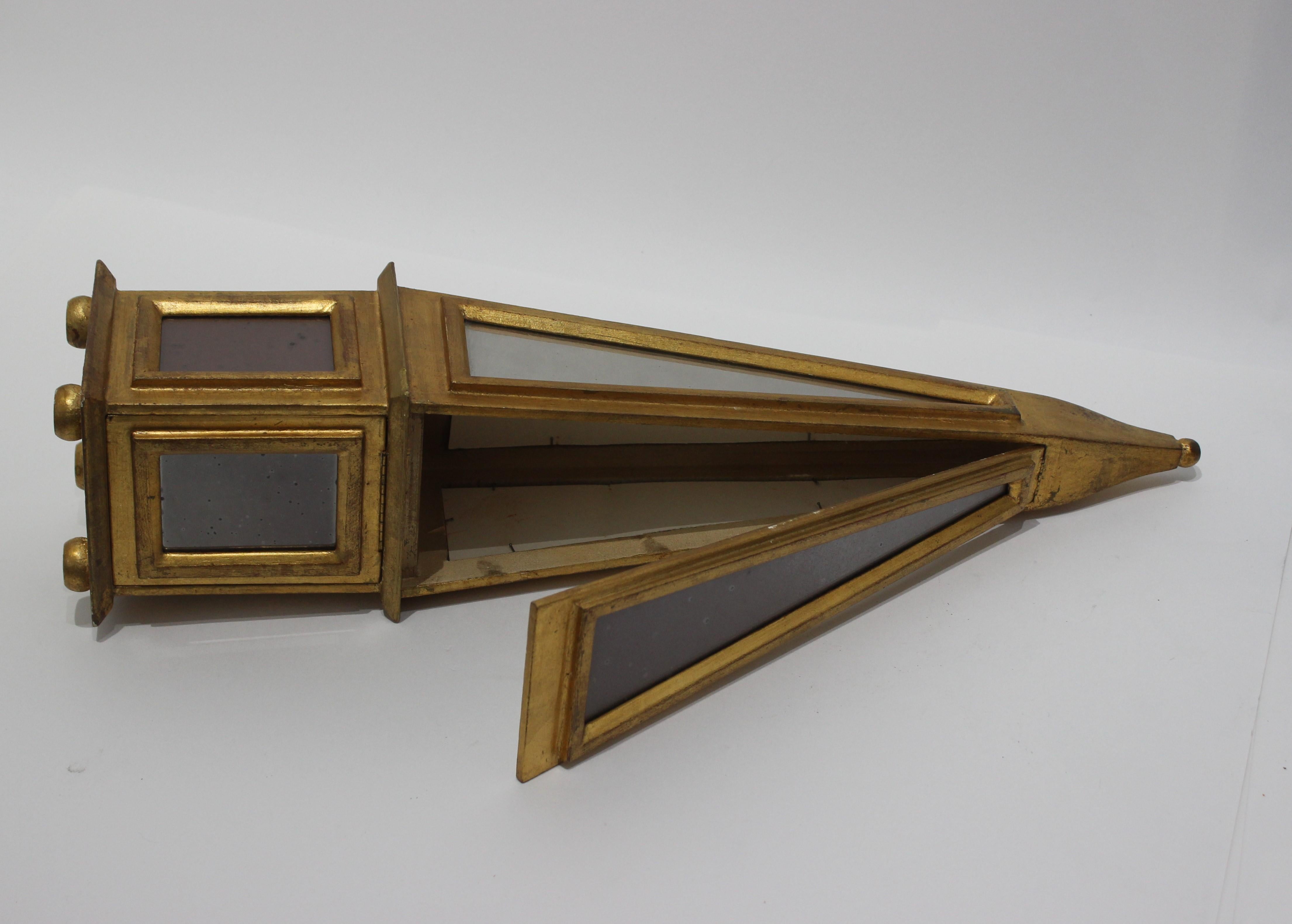 Pair of Giltwood and Mirror Florentine Obelisks 1