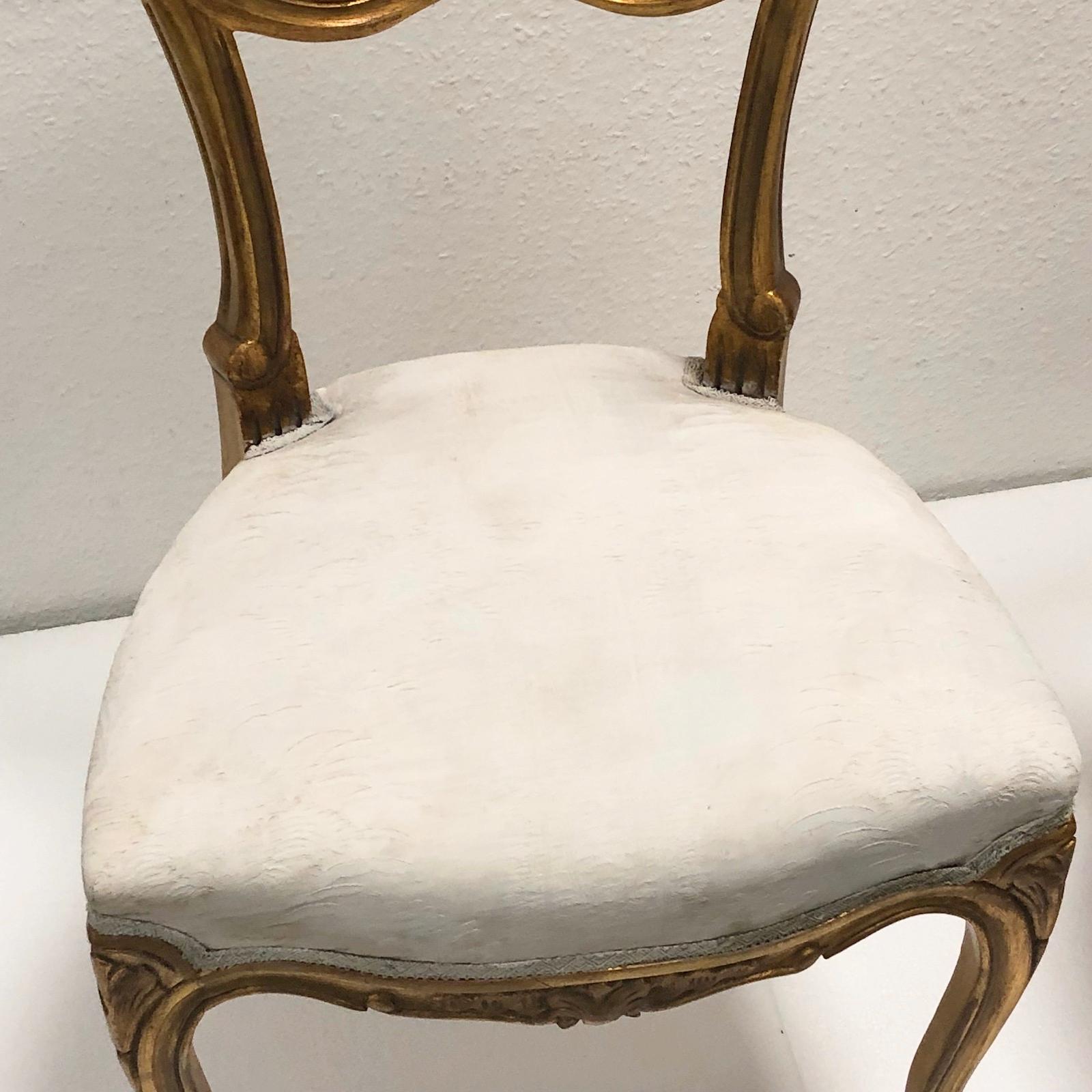 Pair of Giltwood Chairs, Shabby Chic Swedish Antique Farmhouse Style, 1920s For Sale 3