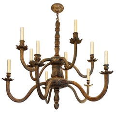 Pair of Gilt Wood Chandeliers, Sold Individually
