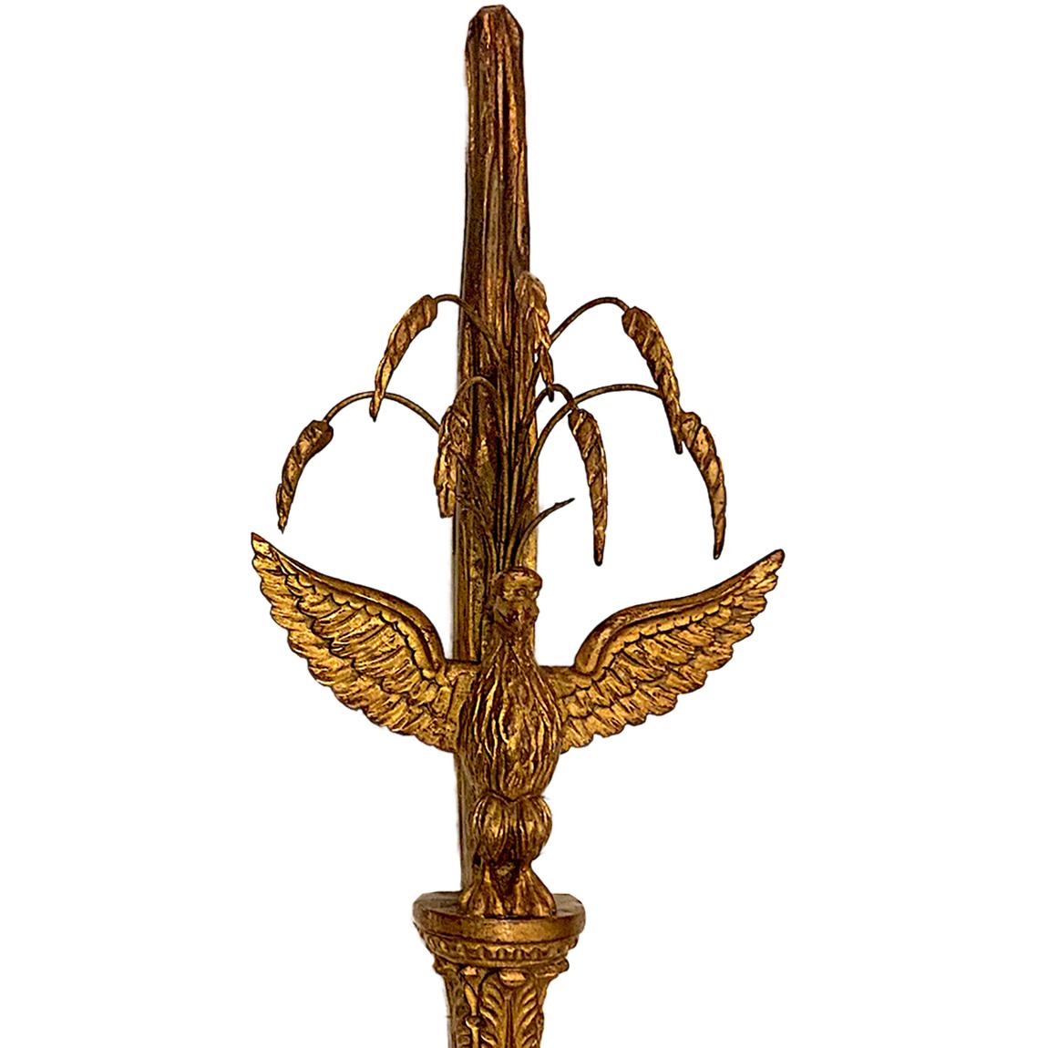 Pair of Gilt Wood Empire Sconces In Good Condition For Sale In New York, NY