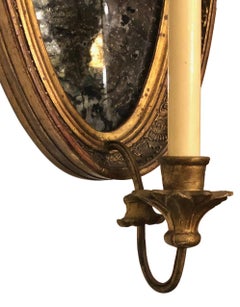Pair of Giltwood Mirrored Sconces