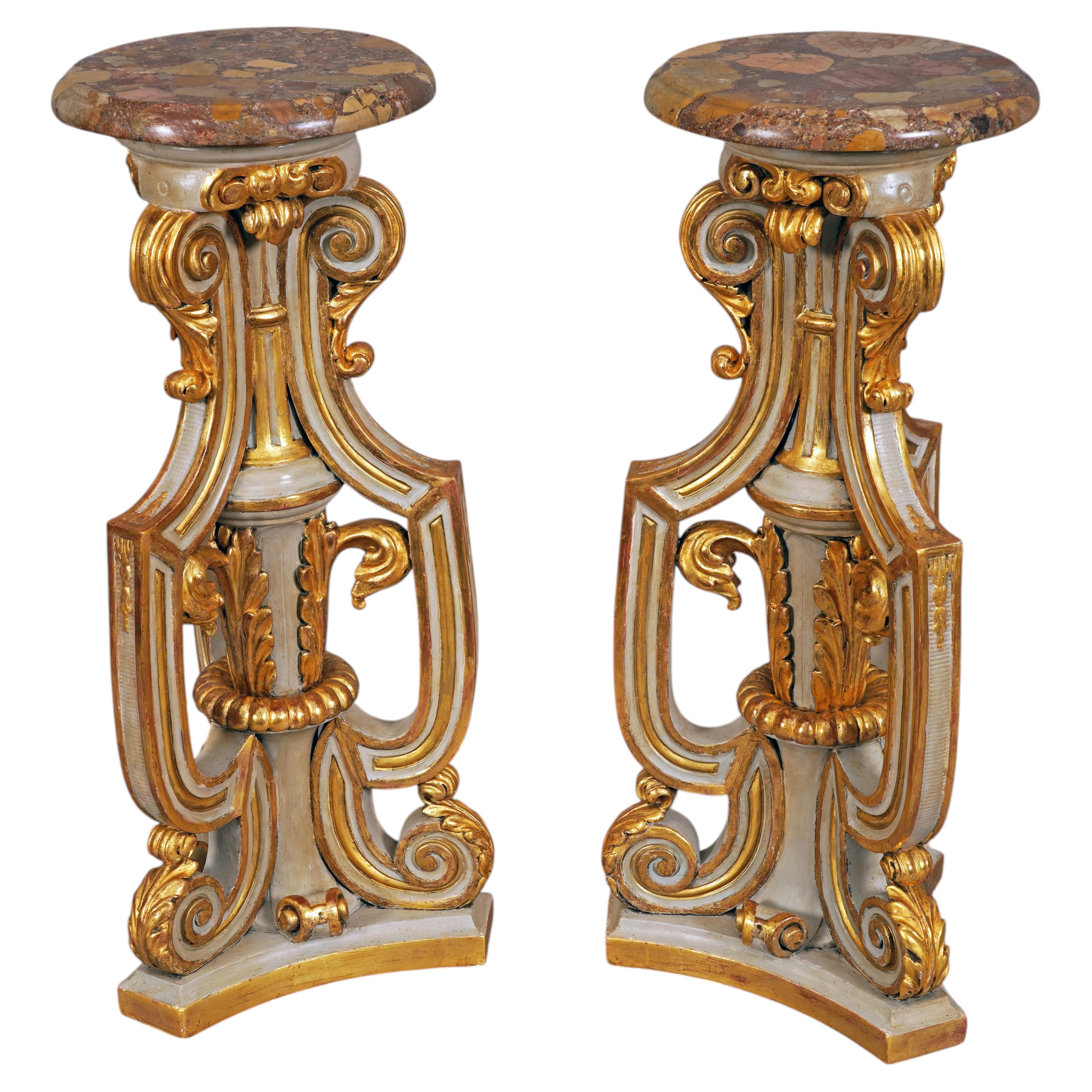 Pair of gilt wood Pedestals, France, circa 1880
