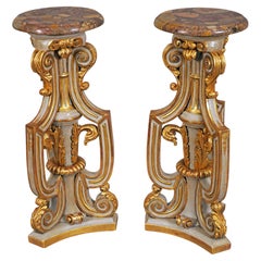 Paire de socles en bois doré, France, vers 1880