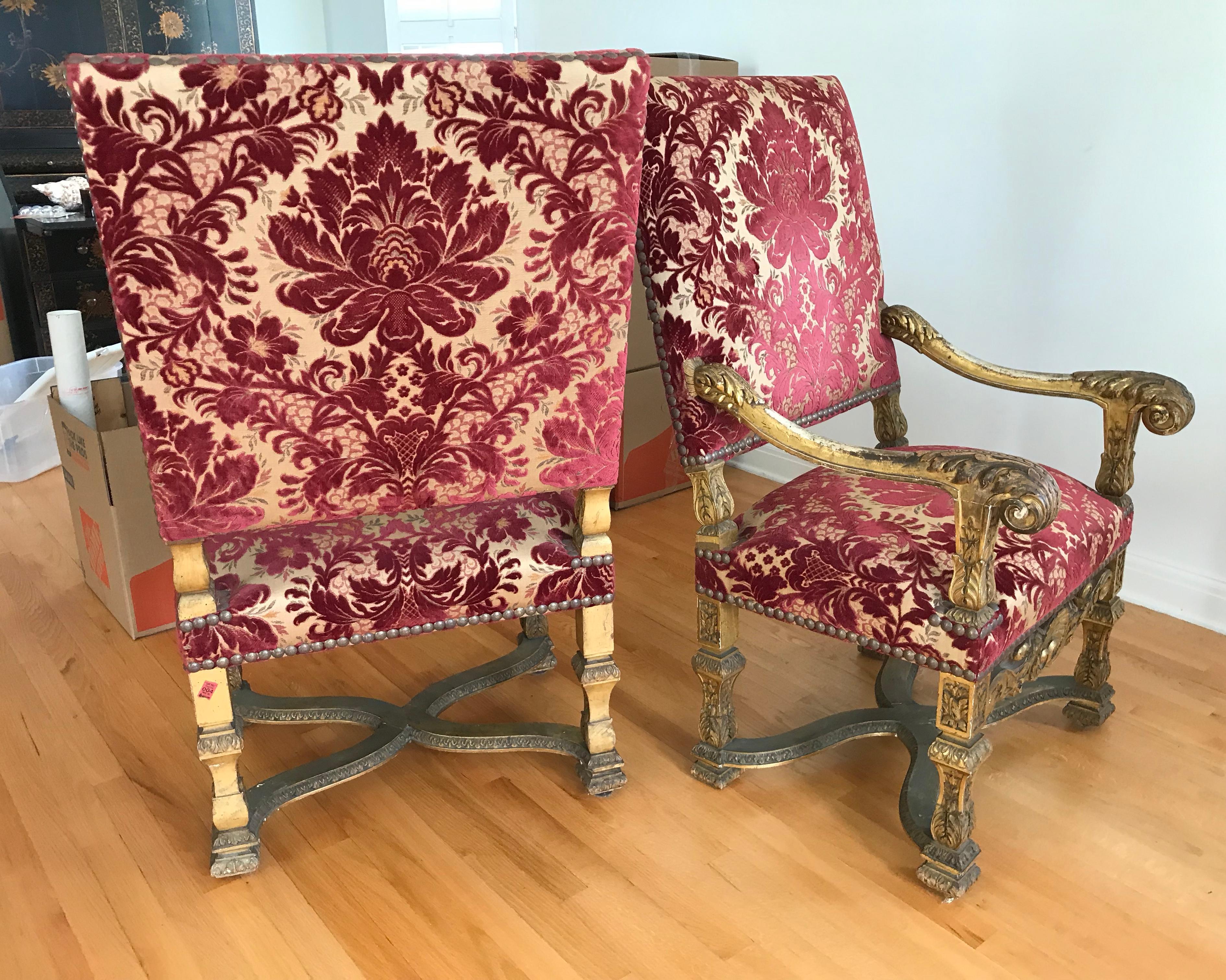 Pair of Giltwood Regence Style Armchairs 5