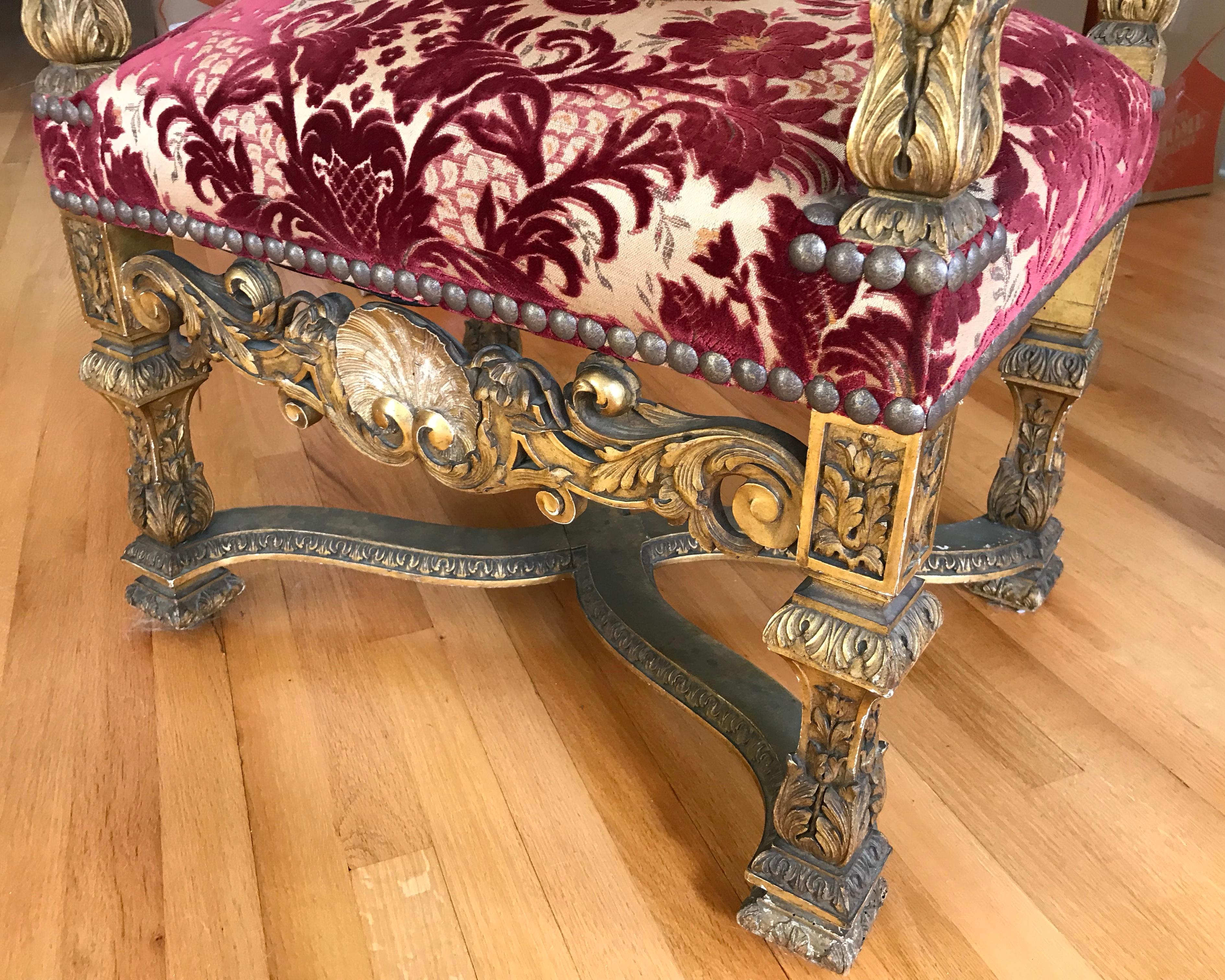 Pair of Giltwood Regence Style Armchairs 6