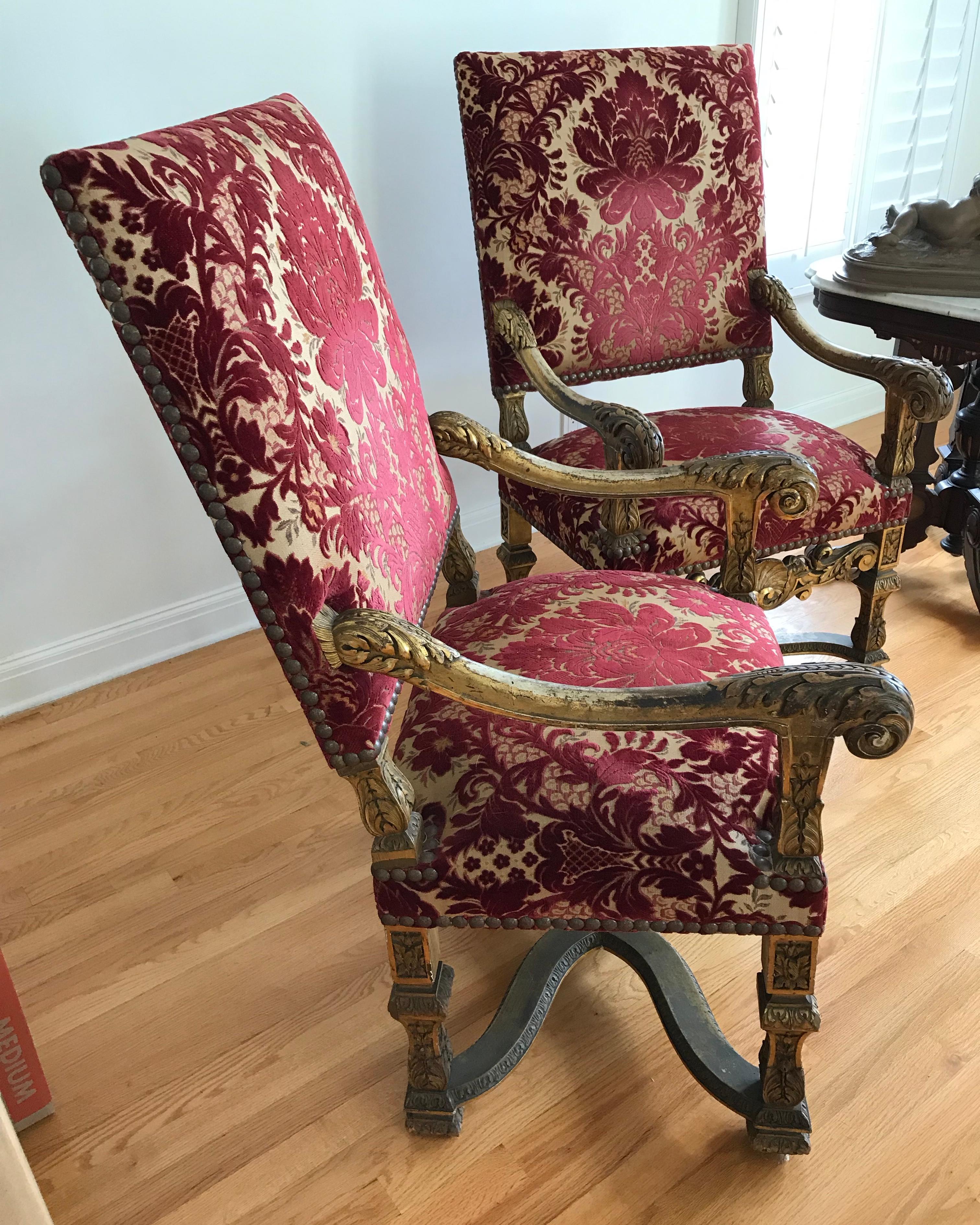 Pair of Giltwood Regence Style Armchairs 3