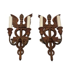 Pair of Gilt Wood Sconces