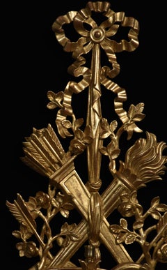 Pair of gilt-wood three light wall appliqués