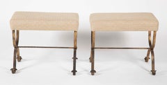 Pair of Gilt Wrought Iron Stools