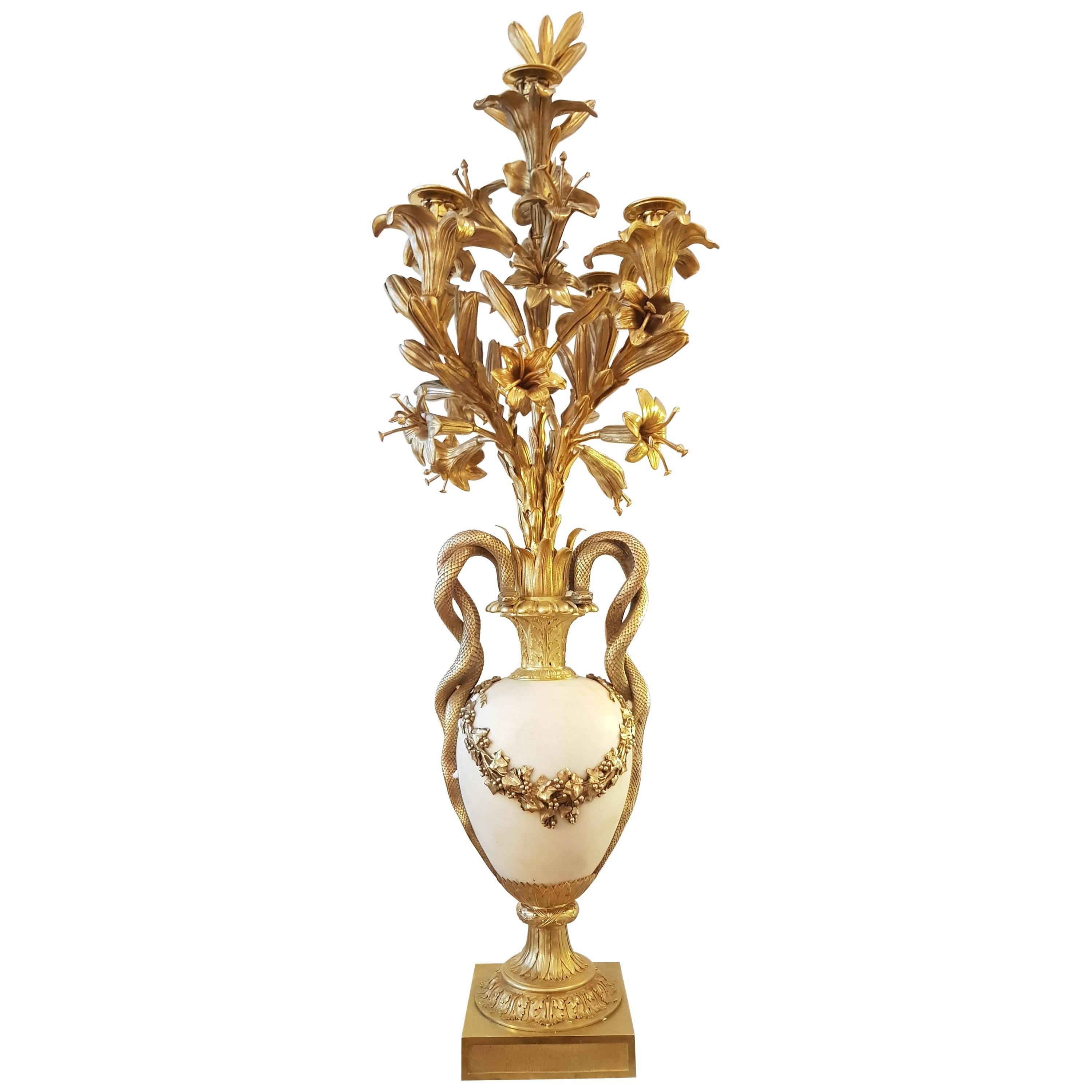 Pair of Giltbronze of Louis XVI Candelabra For Sale