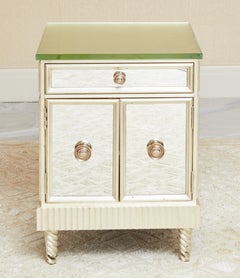 Pair of Giltwood and Mirrored Night Stands