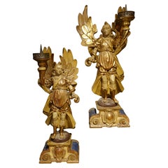 Pair of Giltwood Angels  Provence or Italy, 17th c.