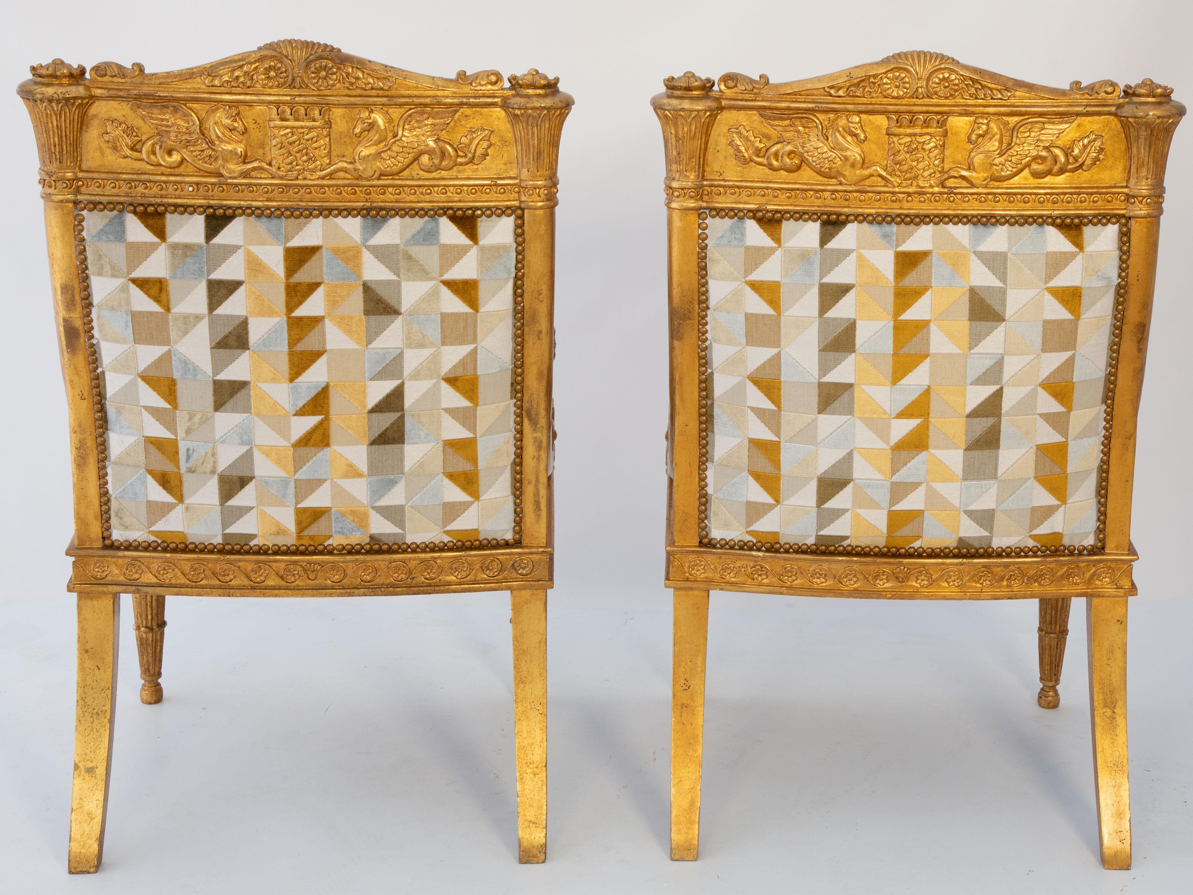 Paire de fauteuils baroques en bois doré Bon état - En vente à West Palm Beach, FL
