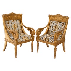 Pair of Giltwood Baroque Armchairs