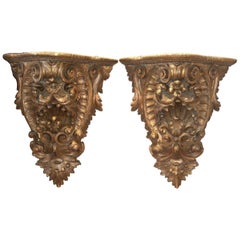 Pair of Giltwood Consoles, Wall Brackets