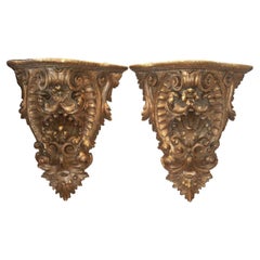 Pair of Giltwood Consoles, Wall Brackets