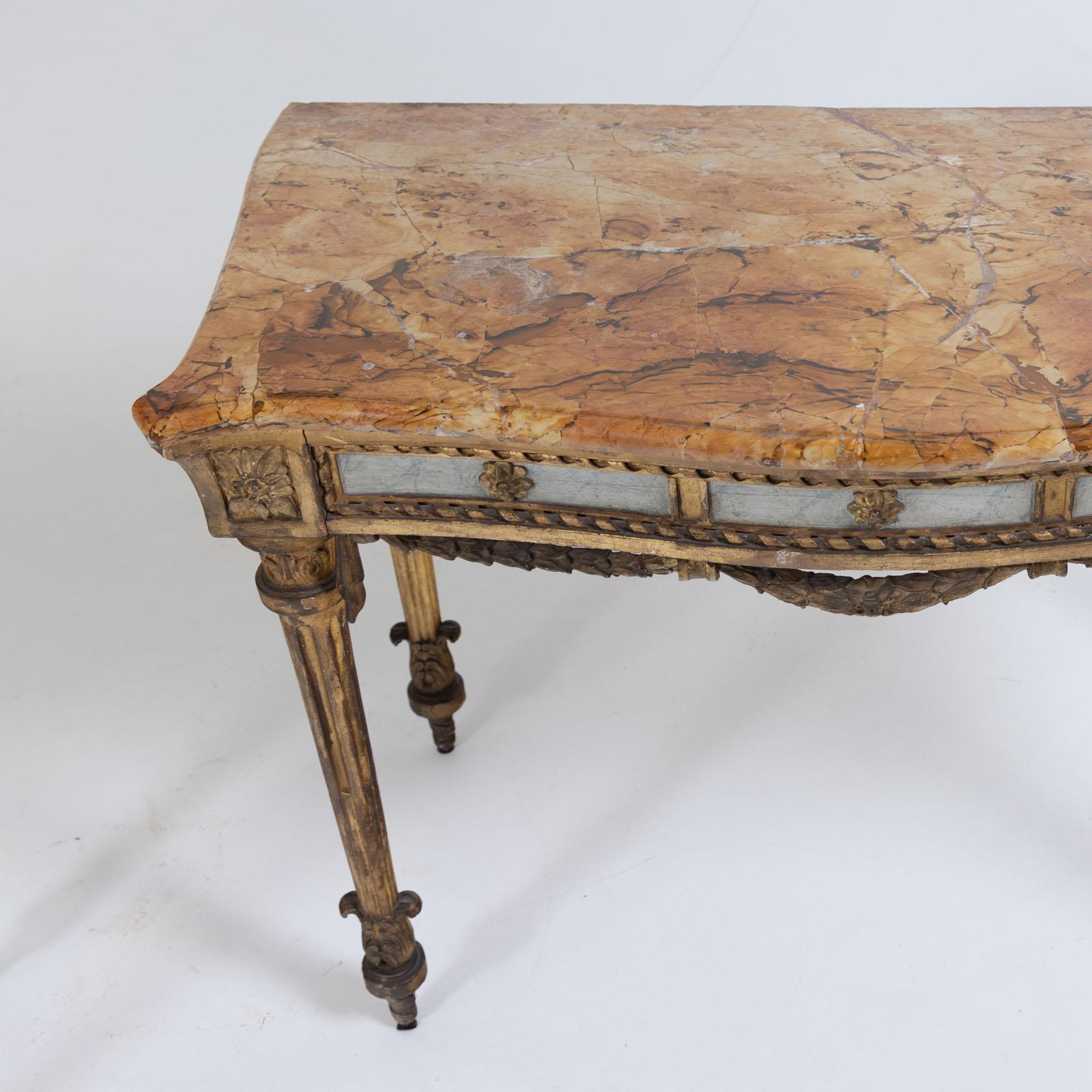 Pair of giltwood consoles with marble tops, 19th Century For Sale 2