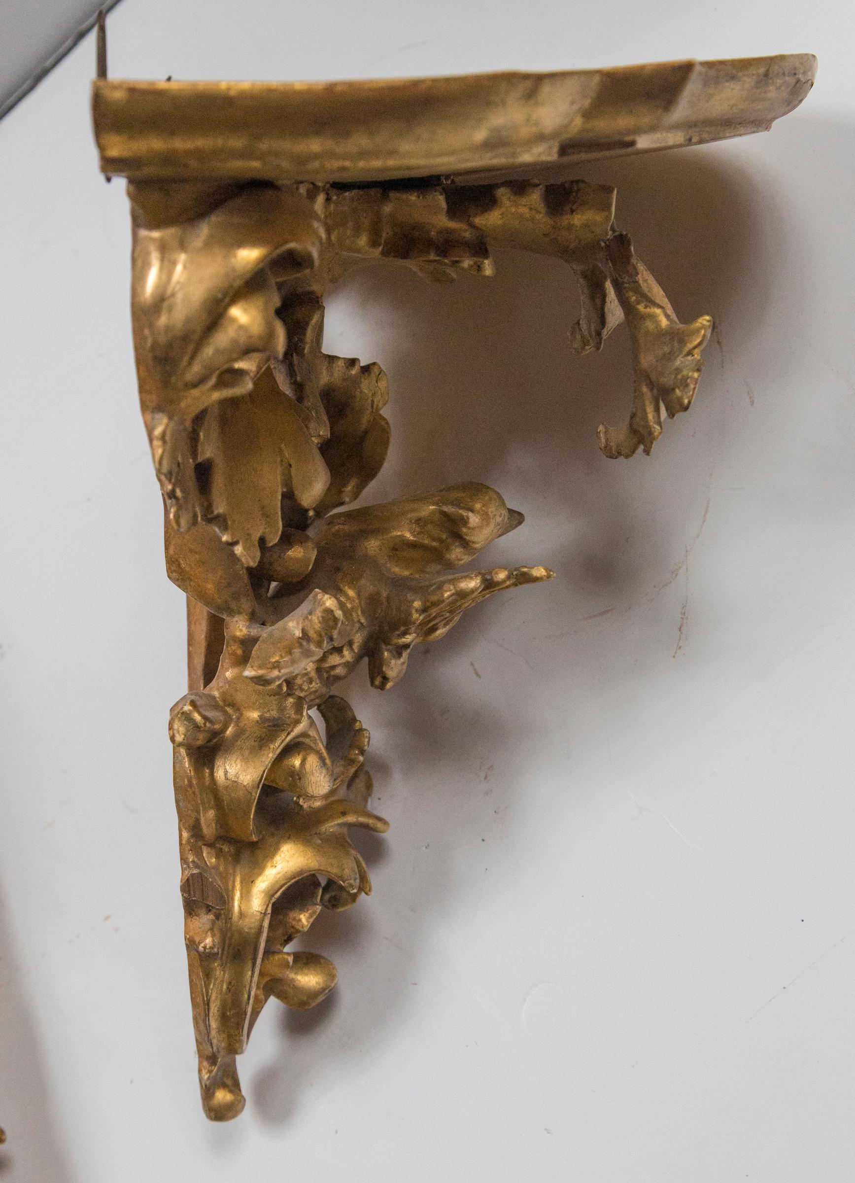 Pair of Giltwood Italian Brackets For Sale 5