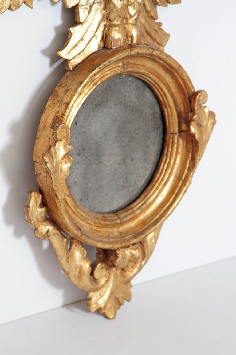 Pair of Giltwood Mirrors with Eagles, Wings Outstretched For Sale at