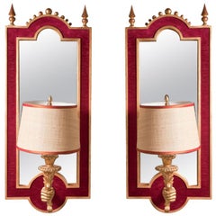 Pair of Giltwood Sconce-Mirrors