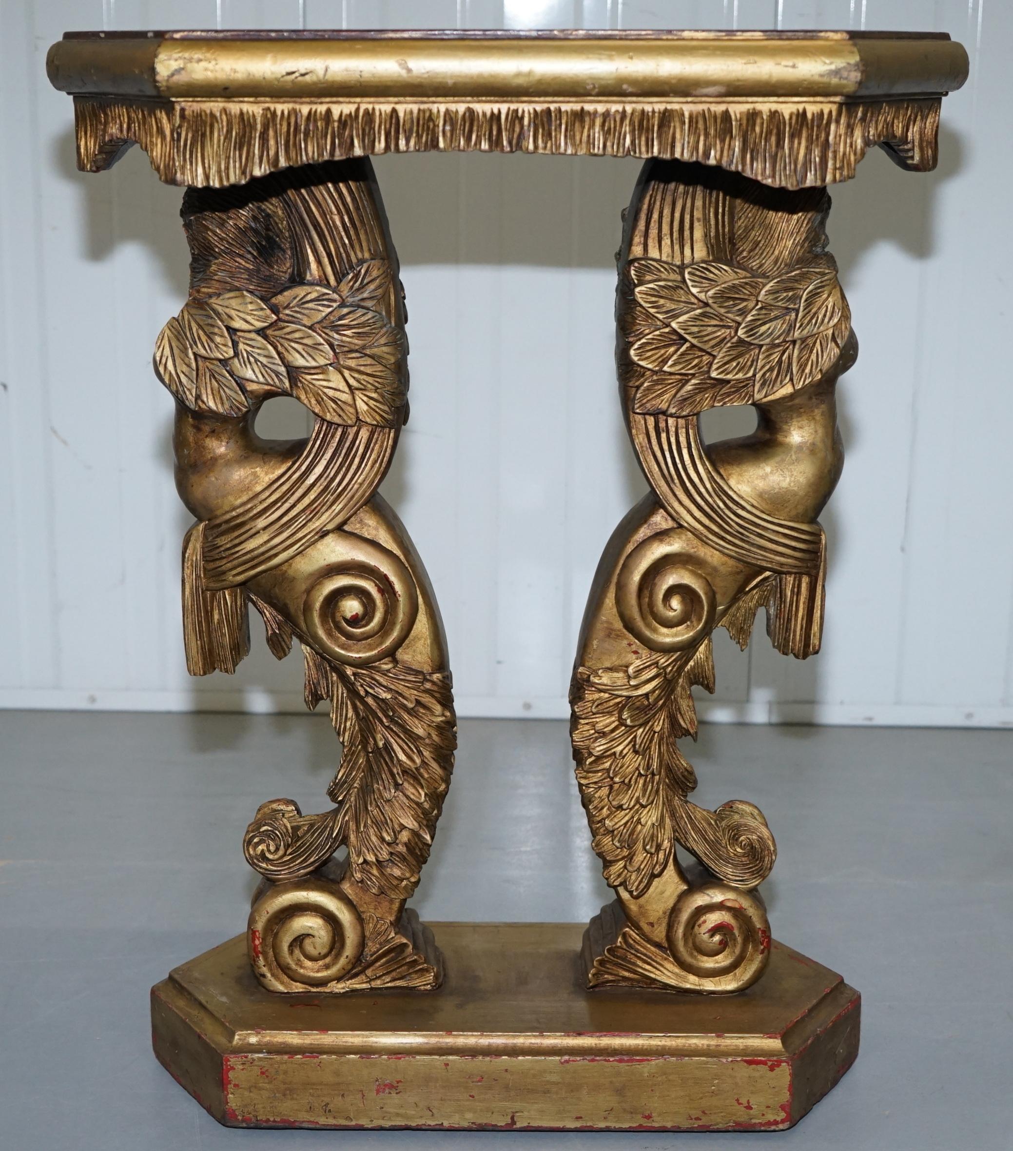 Pair of Giltwood Side Tables or Torchiere Stands Depicting Semi Nude Goddesses 5