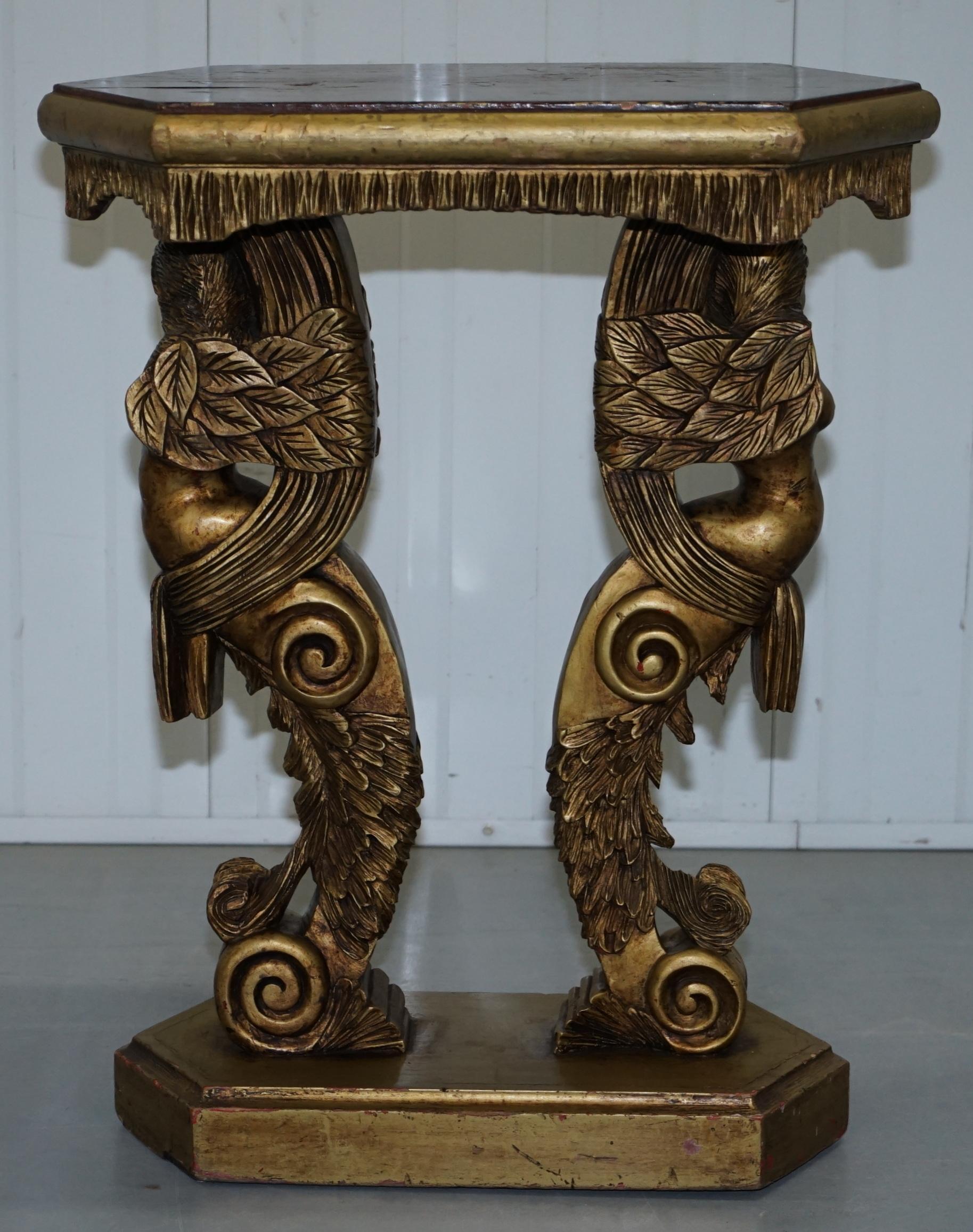 Pair of Giltwood Side Tables or Torchiere Stands Depicting Semi Nude Goddesses 14