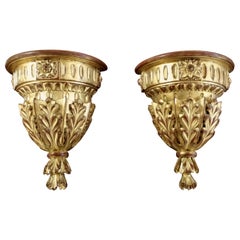 Pair of Giltwood Urn Shaped Wall Brackets