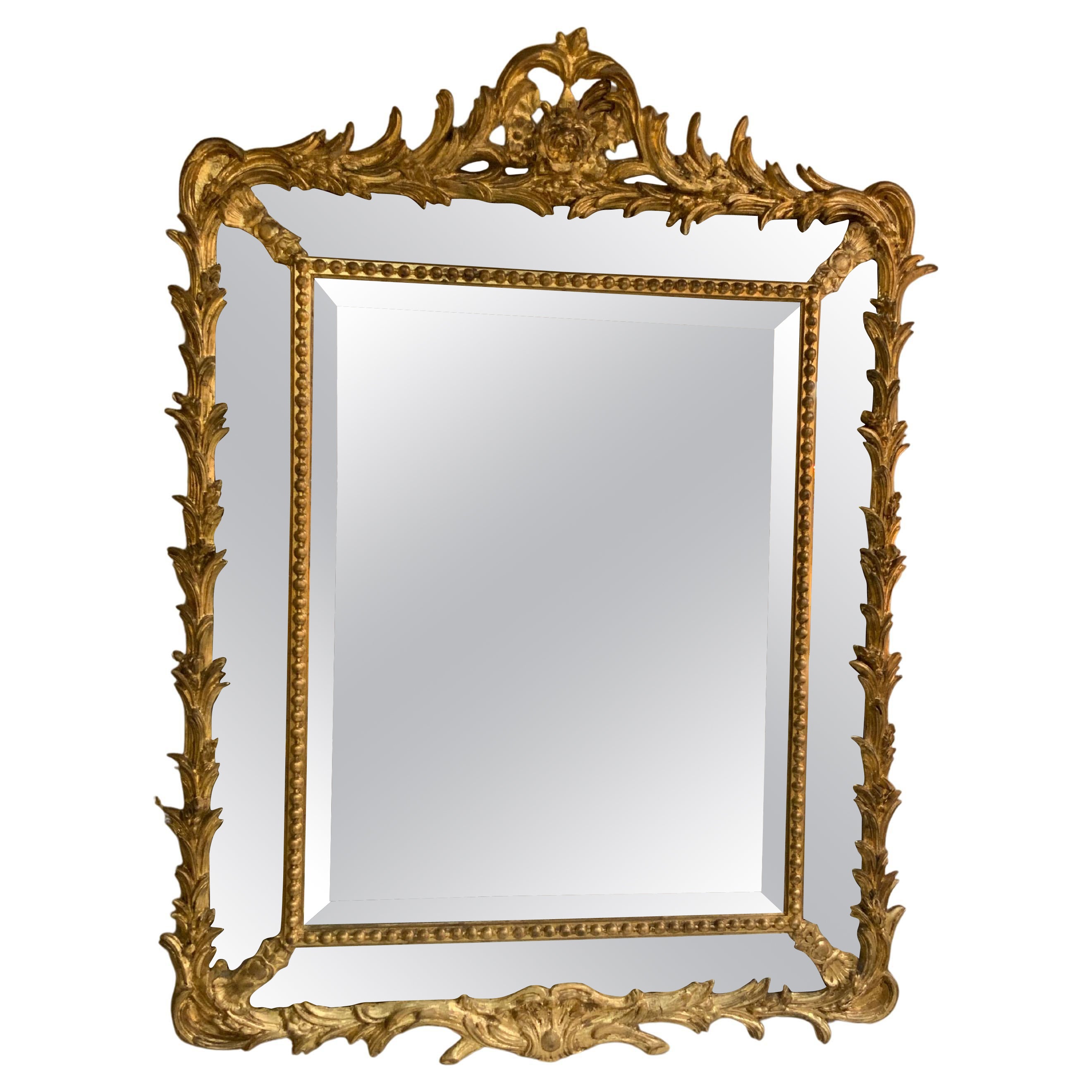 Paire de miroirs muraux en bois doré