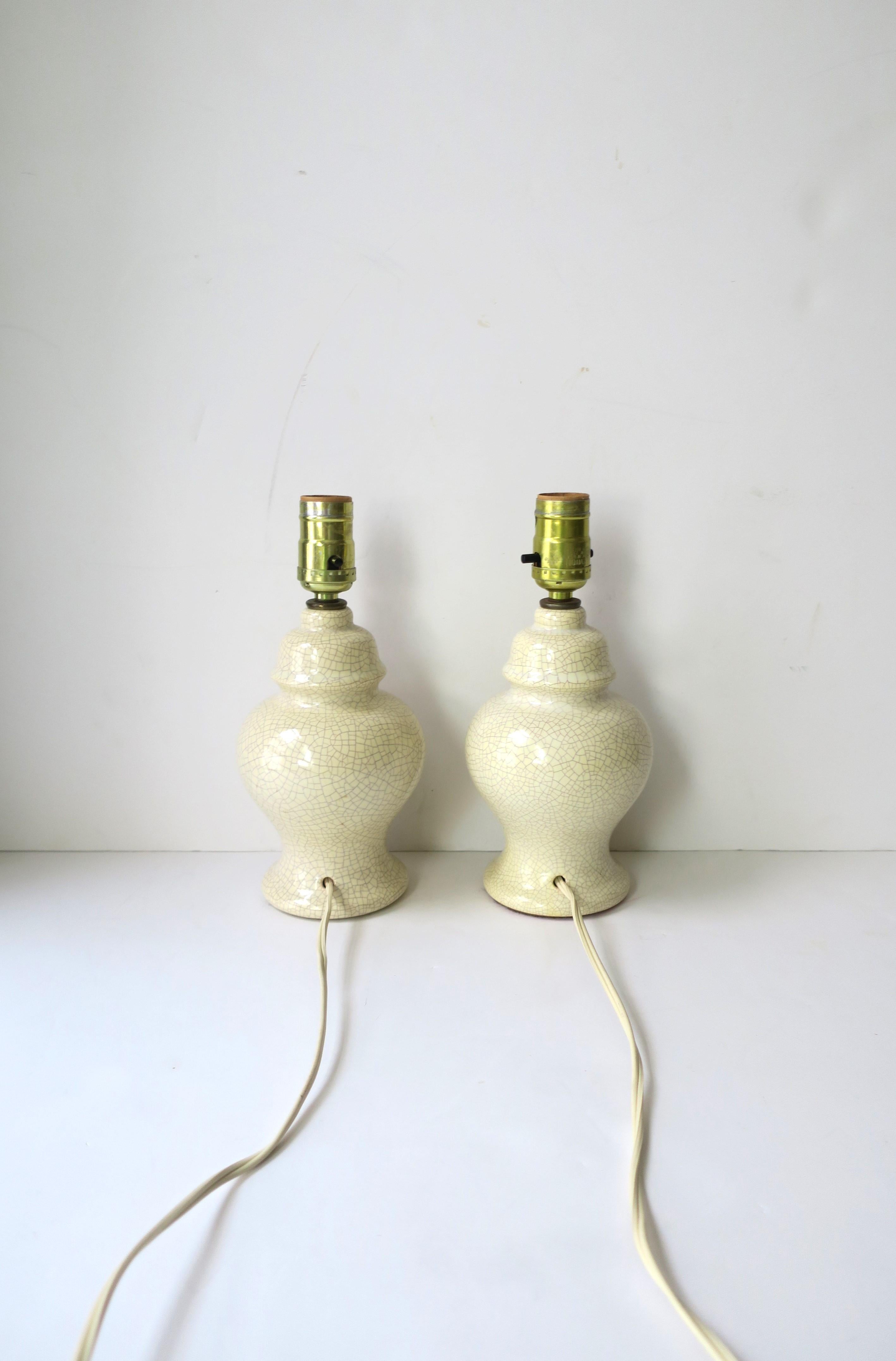 Ceramic Pair of Ginger Jar Table Lamps, Small