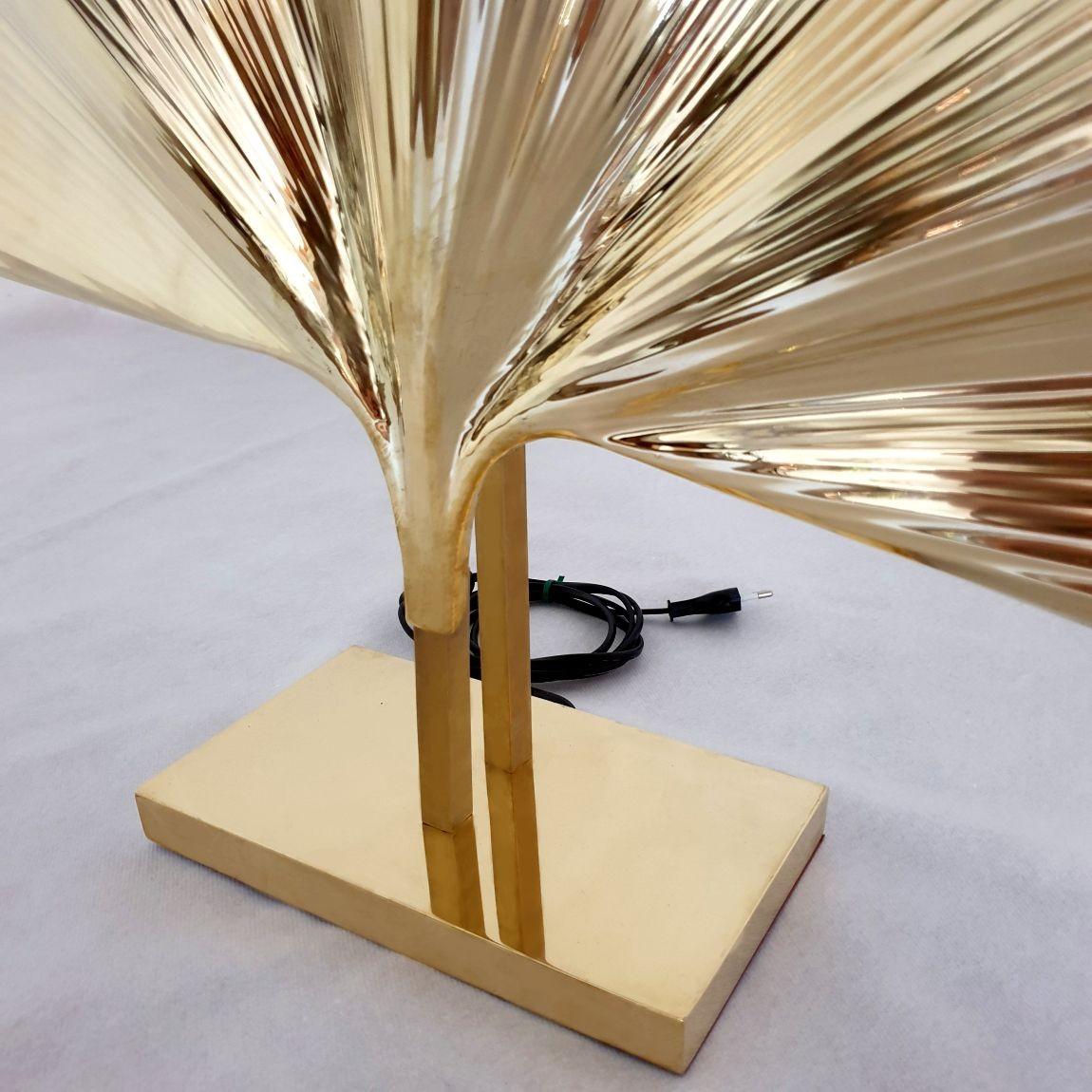 Paire de lampes de table Ginko en laiton, Italie en vente 4