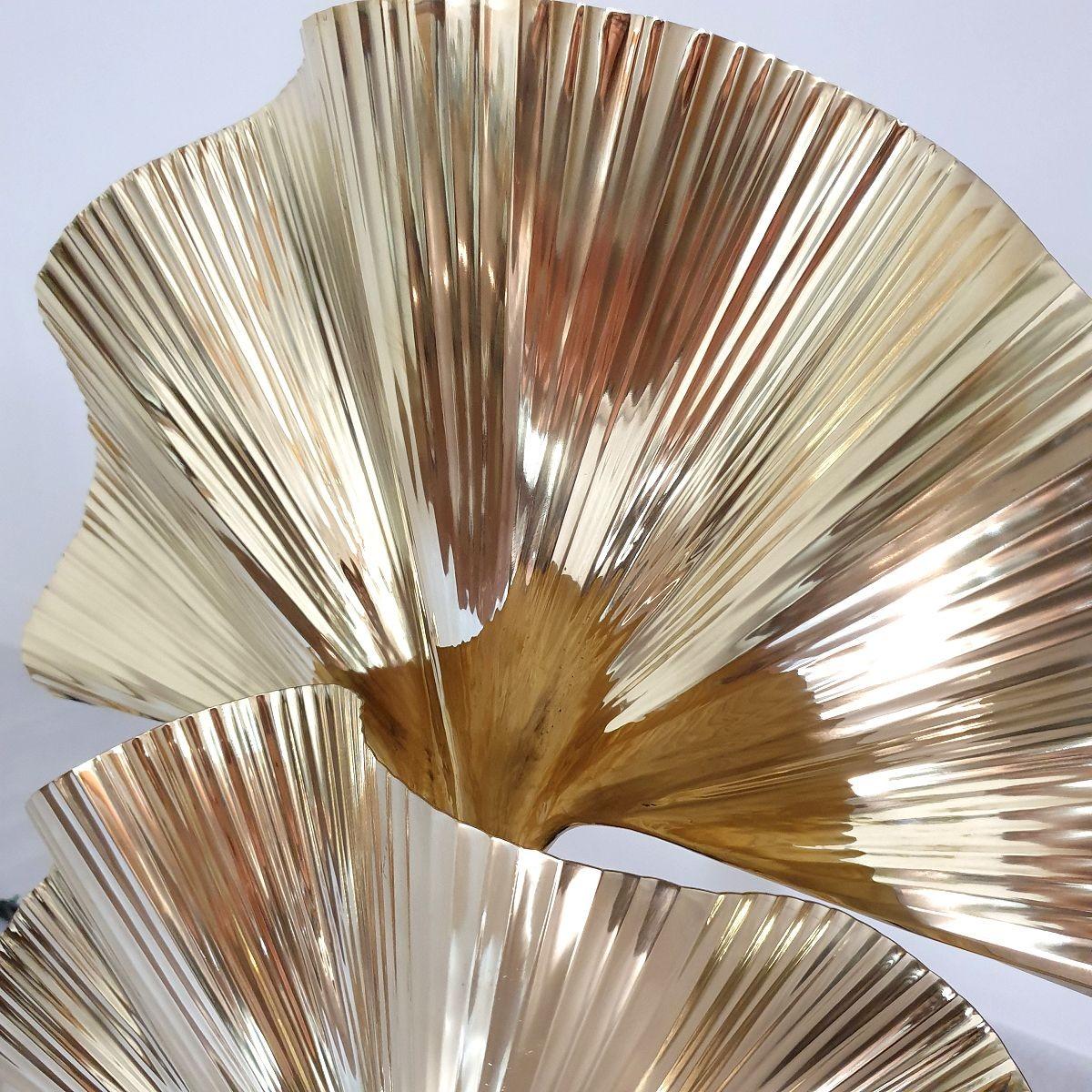 Paire de lampes de table Ginko en laiton, Italie en vente 2