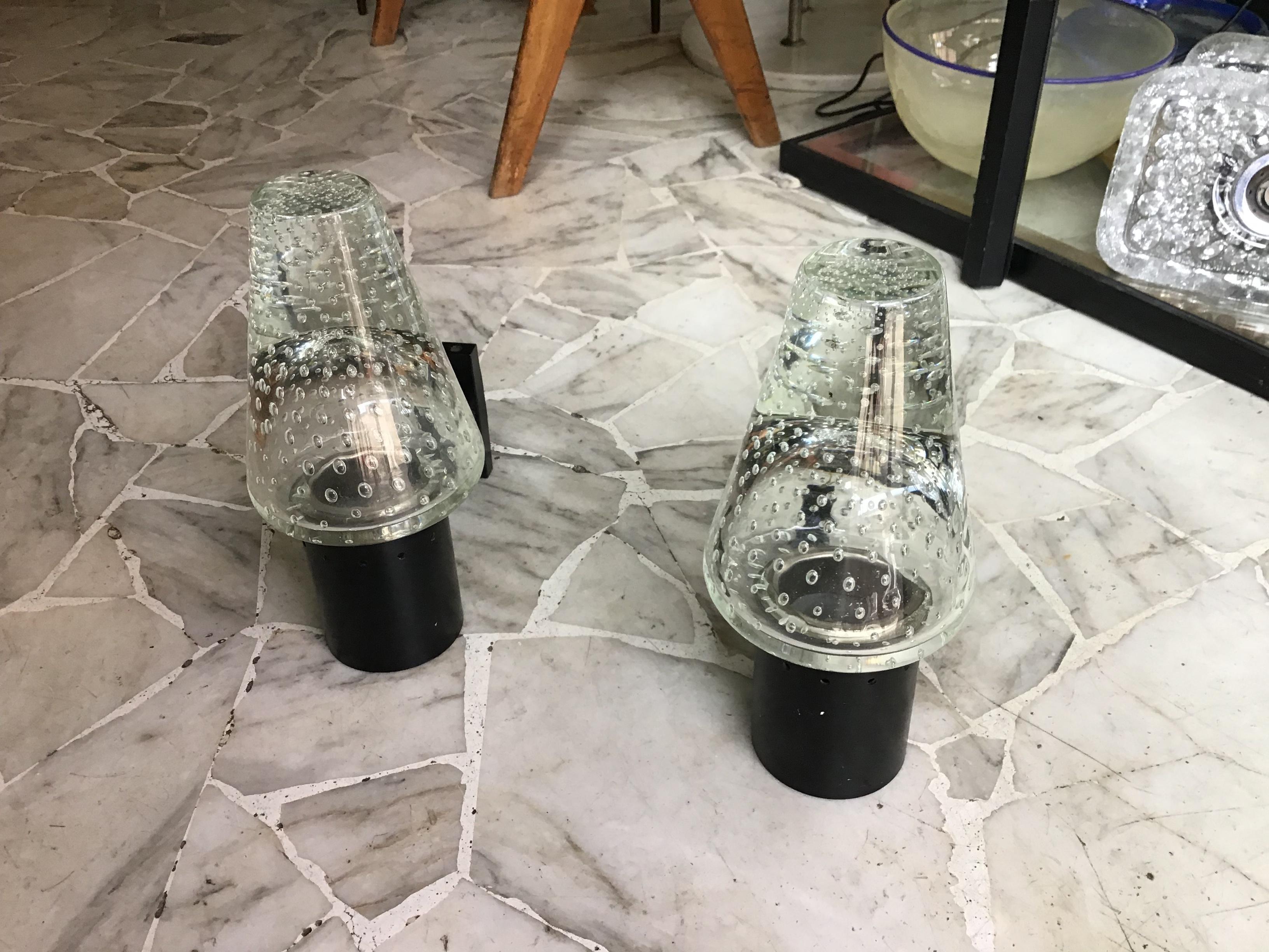 Other Pair of Gino Sarfatti and Archimede Seguso, Sconces Murano Glass and Brass