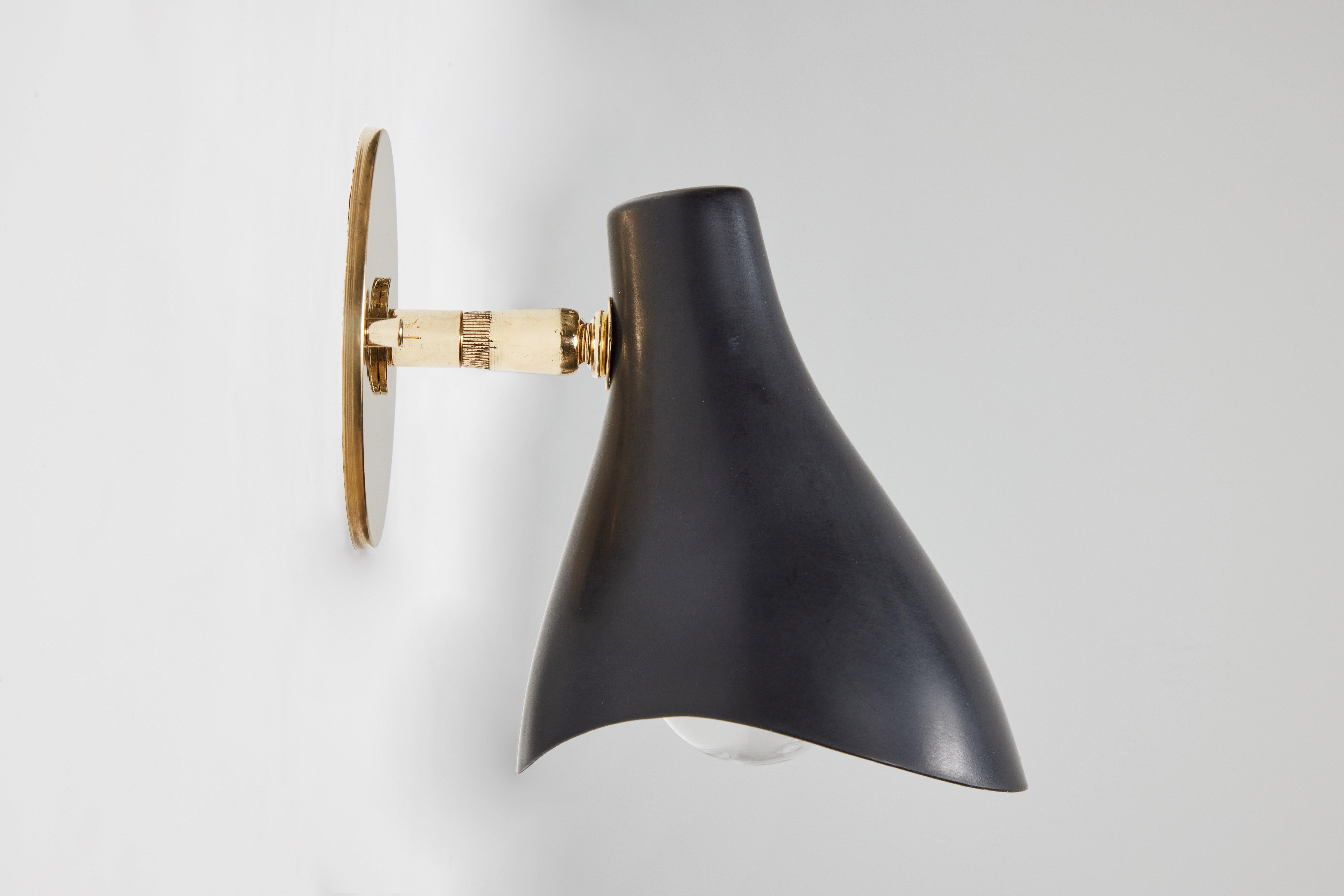 Pair of Gino Sarfatti Model #10 Sconces in Black for Arteluce For Sale 8