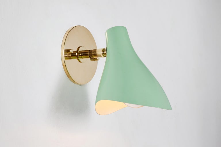 Pair of Gino Sarfatti Model #10 Sconces in Green for Arteluce For Sale 5