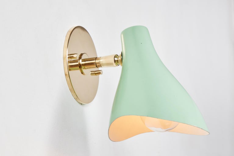 Pair of Gino Sarfatti Model #10 Sconces in Green for Arteluce For Sale 8