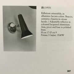 Pair of Gino Sarfatti Model #21 Red Perforated Sconces for Arteluce, circa 1955