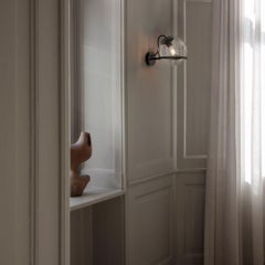 Pair of Gino Sarfatti Model 237/1 Wall Lamps in Clear Glass and Black for Astep