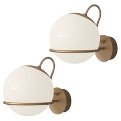 Pair of Gino Sarfatti Model 238/1 Wall Lamps in Champagne for Astep