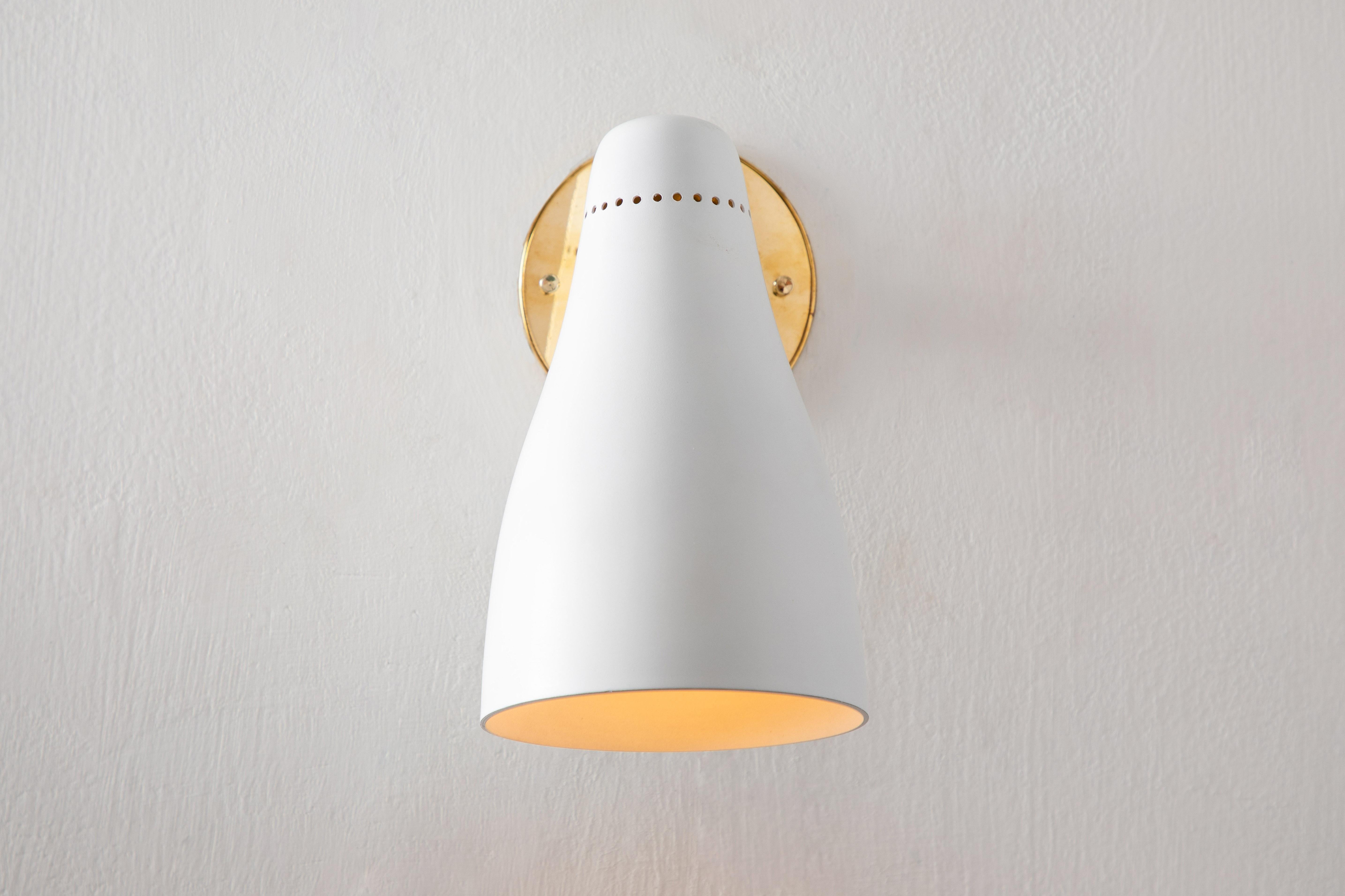 Mid-20th Century Pair of Gino Sarfatti Perforated Cone Sconces for Arteluce, circa 1950