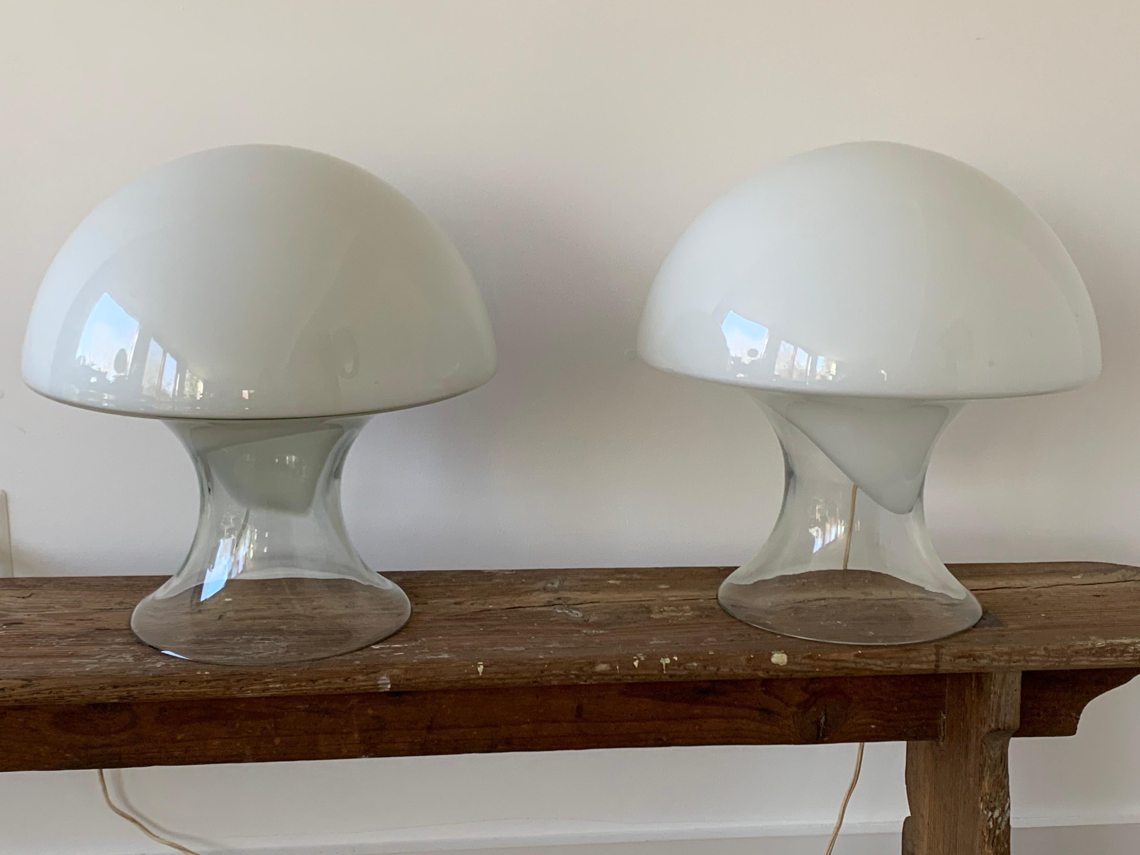Mid-Century Modern Pair of Gino Vistosi Murano Glass Table Lamps