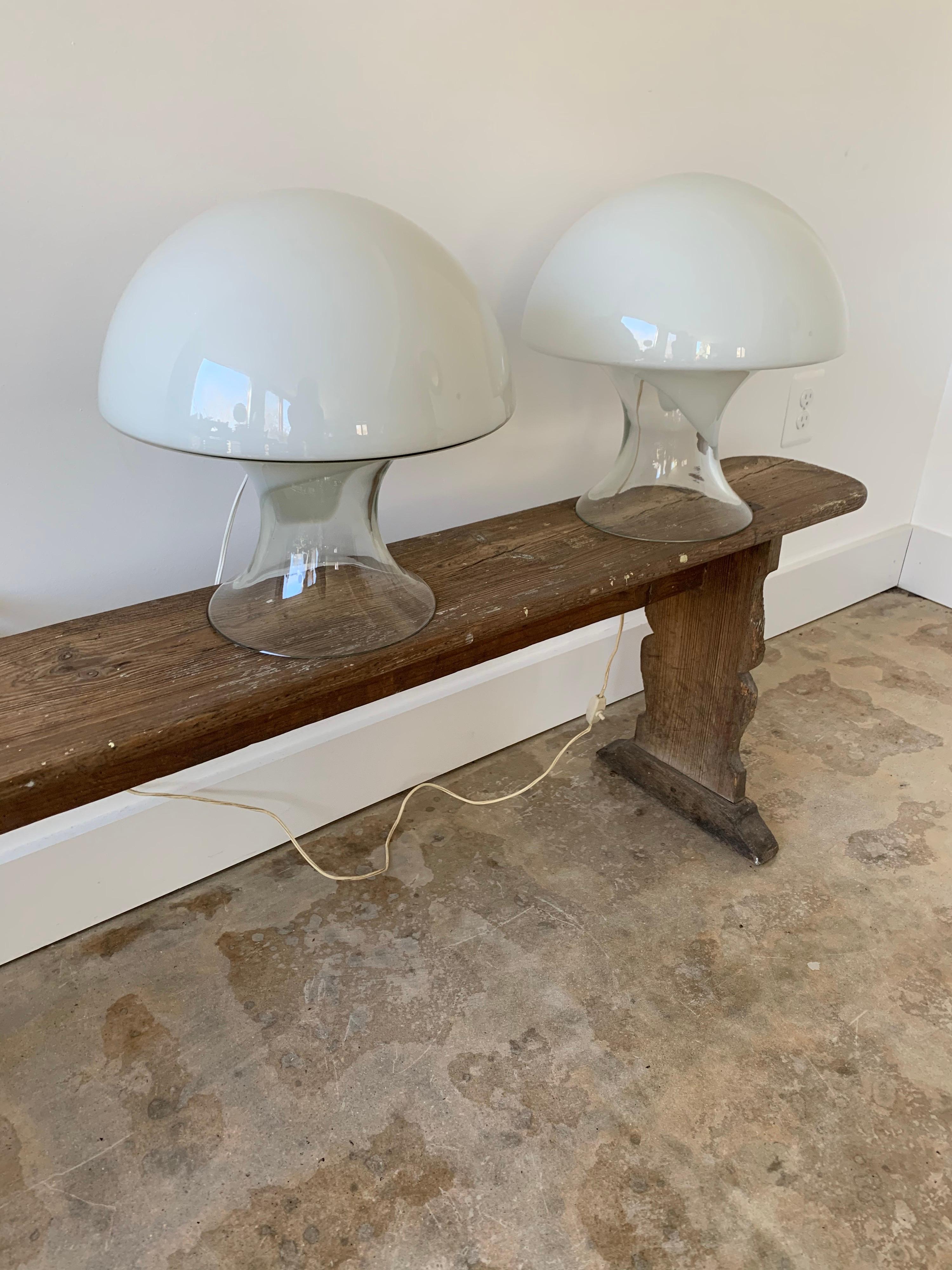 Italian Pair of Gino Vistosi Murano Glass Table Lamps