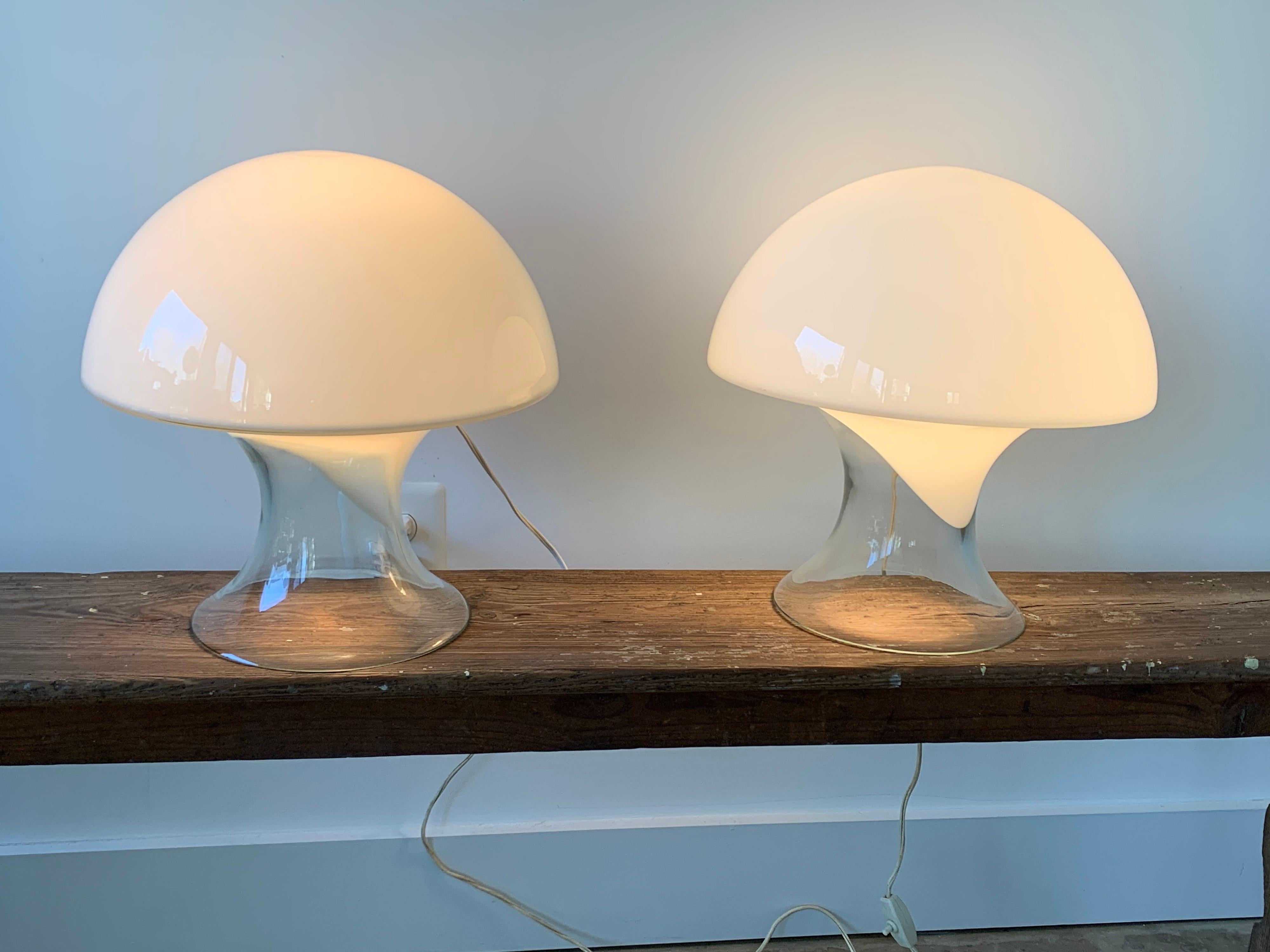 Pair of Gino Vistosi Murano Glass Table Lamps 1