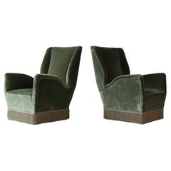 Pareja de sillones Gio Ponti 512, terciopelo original, ISA Bergamo, Italia, años 50