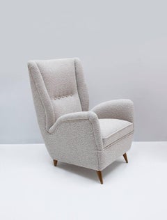 Pair of Gio Ponti Armchairs, circa 1950, Italy, Design, White, Furniture