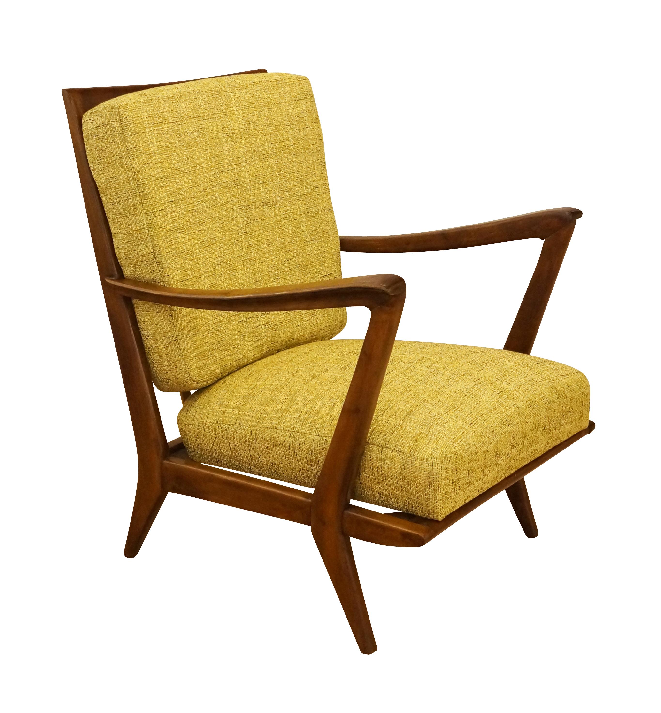 Mid-Century Modern Pair of Gio Ponti Armchairs for Cassina, Model 516