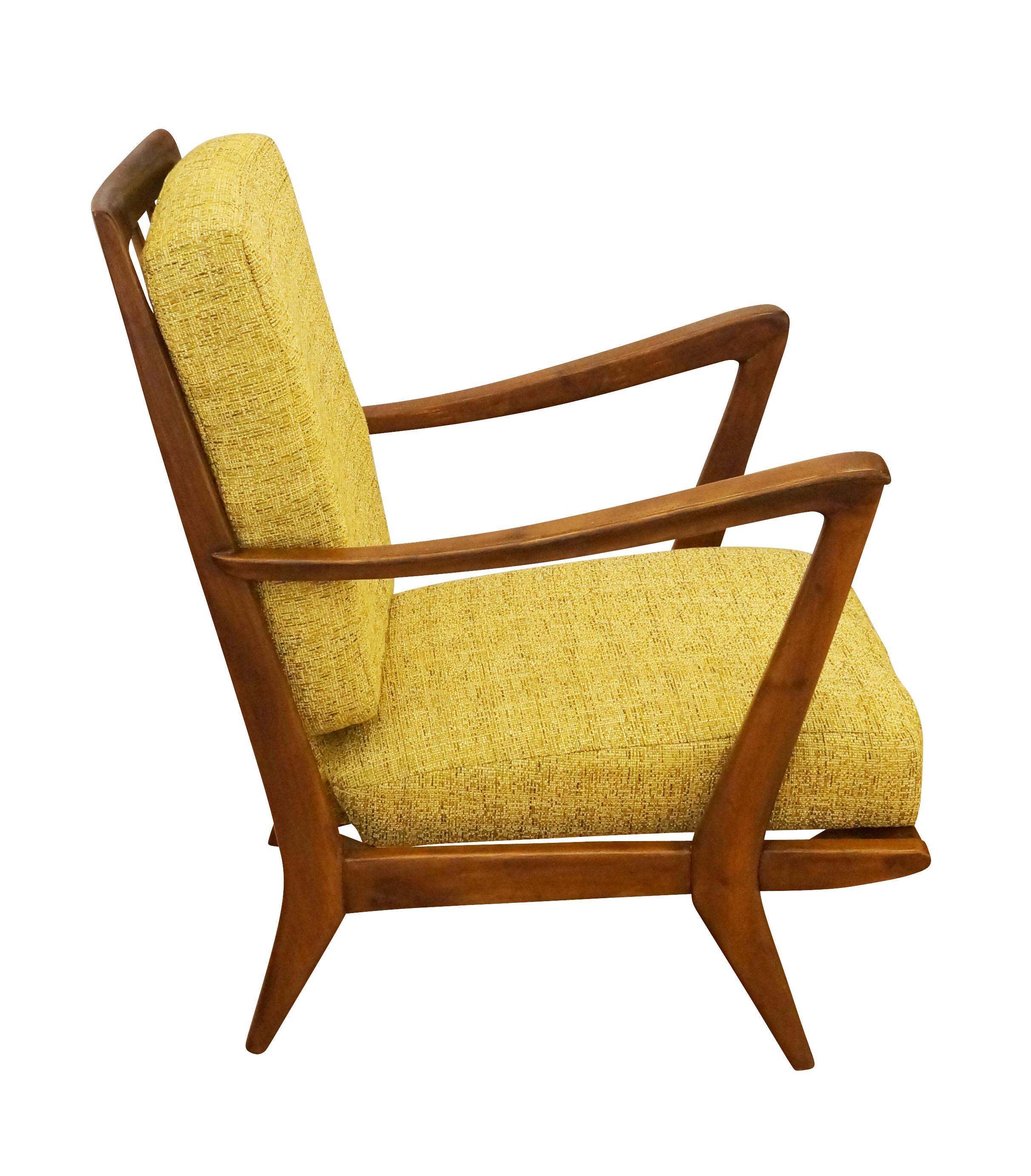 Mid-20th Century Pair of Gio Ponti Armchairs for Cassina, Model 516 For Sale