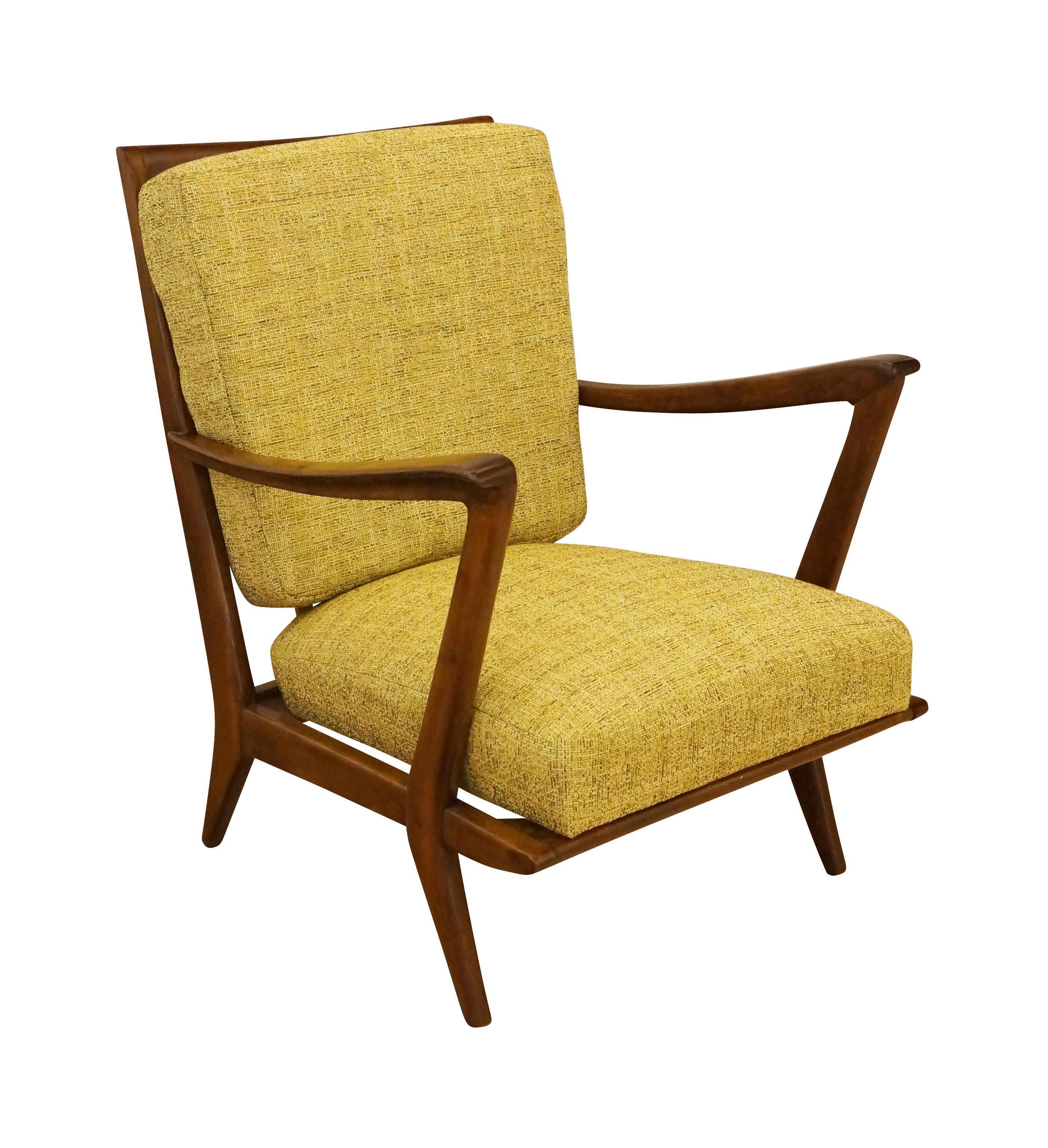 Noyer Paire de fauteuils Gio Ponti pour Cassina, modèle 516 en vente