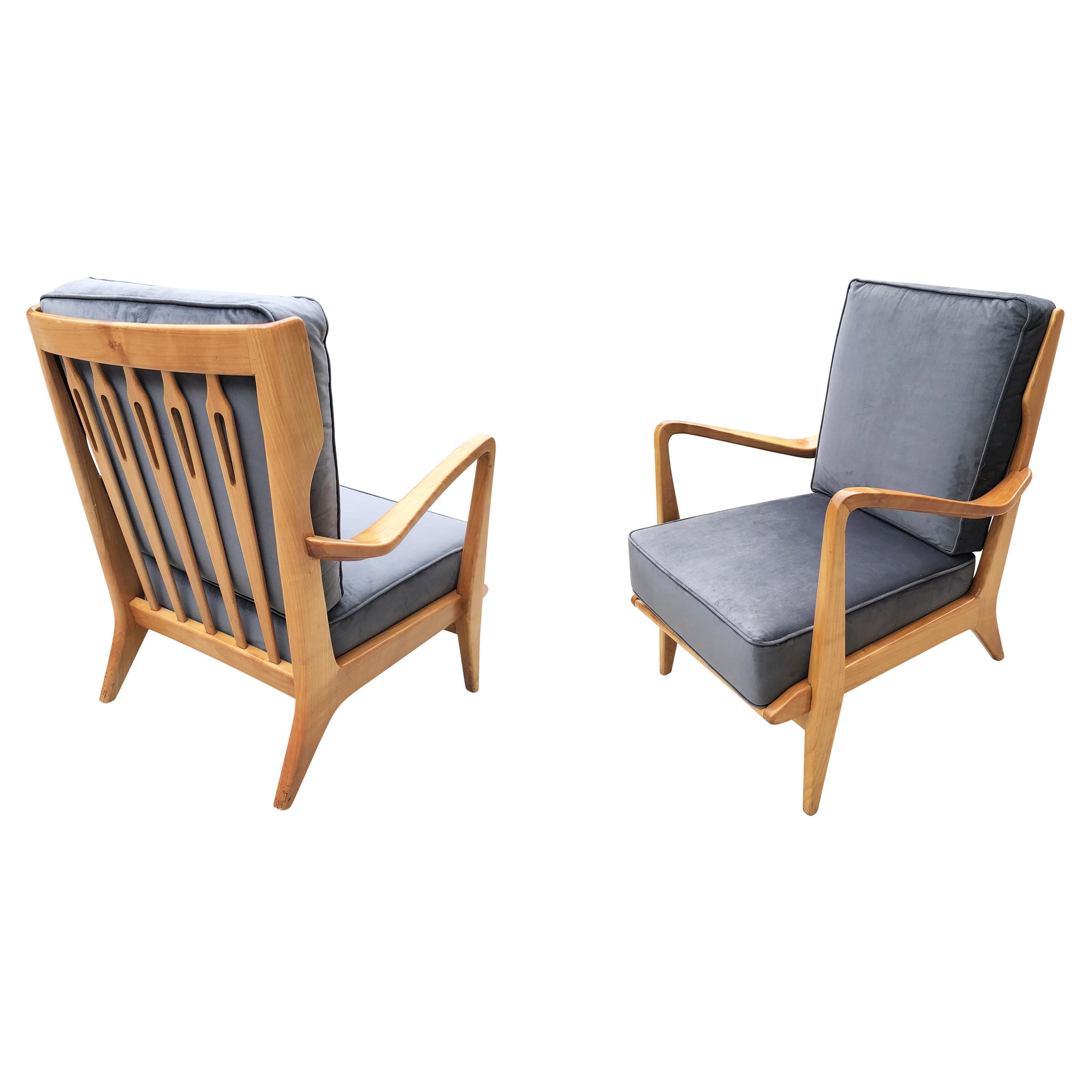 Pair of Gio Ponti Armchairs Model 516