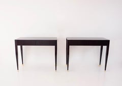 coppia di tavolini da salotto laccati in nero di Gio Ponti, Hotel Royal, 1955